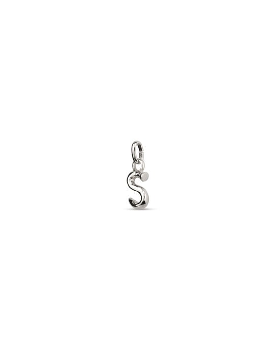 Small S initial charm, Silver, large